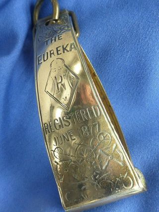 The Eureka Victorian Antique Brass Skirt Lifter Clip 1877 Cycling