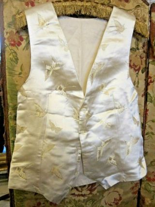 Vintage French Silk Brocade Waistcoat/butterflies