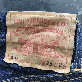 Vintage 60’s Levis 501 Selvedge Red Line Denim Blue Jeans Big E 28 X28