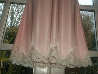 Vintage 1970s St Michael Soft Slippery Slinky Pink Lacy Half Slip Petticoat M 3