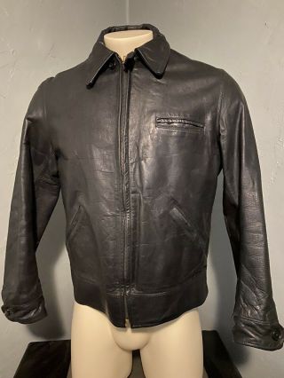 Vintage Hercules Horsehide Leather Jacket Sears Roebuck 30s 40s Talon Zipper
