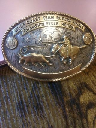 Gold Belt Buckles Gulf Coast Team Ropers Finals Champion Steer Ropers 1978