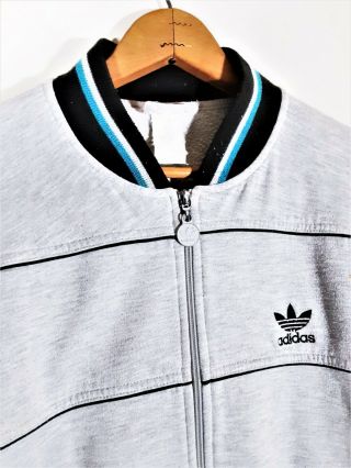 Vintage 80s Adidas Track Jacket 1980s Full Zip Trefoil Sweatshirt Sz L