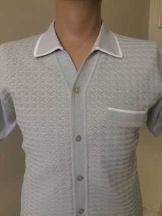 Vintage Men’s 60s 70s Knit Shirt Styled In Italy,  Retro Mid Century 2