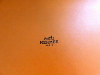 c) VINTAGE HERMES PARIS SCARF CARD BOX WITH PAPER 3