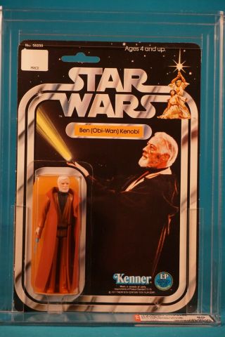 Star Wars Afa 80 Ben Obi Wan Kenobi Sku On Figure Stand 12 - Vintage Moc Carded