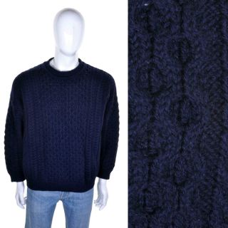 Vtg Foxford Merino Wool Aran Sweater 2xl Xxl Chunky Cable Knit Fisherman Jumper