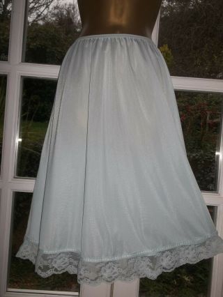 Vintage 1970s St Michael Silky Sheer Nylon Lacy Half Slip Petticoat (large)