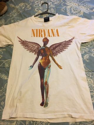 1993 Vintage Nirvana In Utero T Shirt Under License To Giant