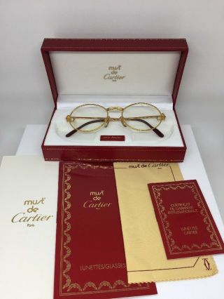 Vintage Cartier Saint Honore Limited Series Eyeglasses With Sapphire 49 - 18mm