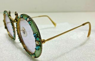 Christian Dior By Tura Enameled Jeweled Eye Glasses 1967 Vintage Collector Rare