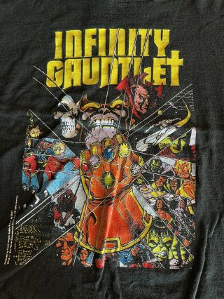 Rare 1991 Infinity Gauntlet T - Shirt Marvel Comics Comic Thanos Vintage Xl Tee