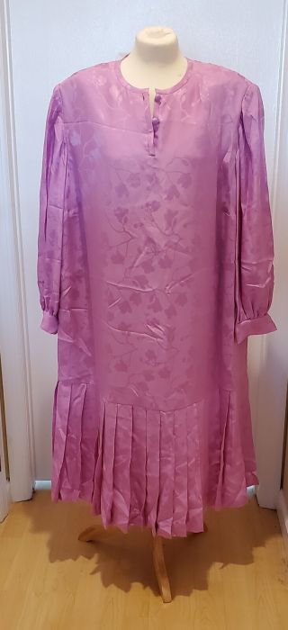 Andre Laug 100 Lilac Dropped Waist Dress Made In Italy Plus Sz 24 Nwt $5400.  00