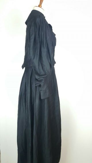 Antique Victorian Gothic Midnight Black 2 Pc Ball gown/Mourning Gown 1881? DRESS 5