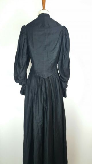 Antique Victorian Gothic Midnight Black 2 Pc Ball gown/Mourning Gown 1881? DRESS 6
