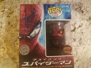 Funko Pop Spider - Man Metallic Blu - Ray Dvd Set Jp 1000 Ltd Stan Lee Signed