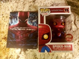 Funko Pop Spider - Man Metallic Blu - ray DVD Set JP 1000 Ltd Stan Lee signed 2