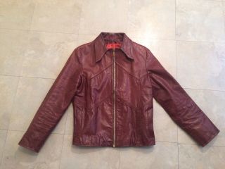 Vtg Auth East West Musical Instruments Leather Jacket " West Wind " 70 