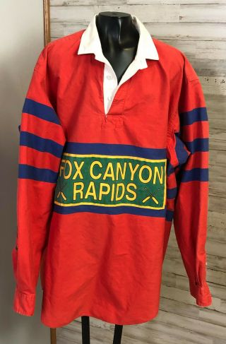 Polo " Fox Canyon Rapids " Rugby Shirt Ralph Lauren Xl Authentic 1993 B24 11