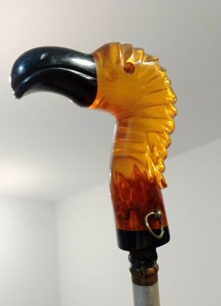 Bakelite Catalin Faturan Umbrella Handle Parrot Head 20 