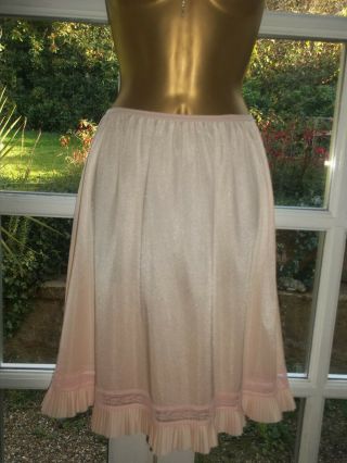 Vintage 1970s Slippery Sheer Nylon Lacy Mini Half Slip Short Petticoat M/l