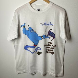 Vintage 1992 Disney Aladdin Genie Robin Williams Movie T - Shirt L Rare