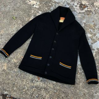 Vintage 1950s Usma West Point Cardigan Shawl Collar Cadet Stadium Sportswear