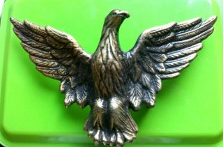 Sublime Boucle De Ceinture Aigle En Bronze Massif - Bronze Eagle Belt Buckle