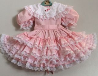 Vtg Ruffle Frilly Layered Pageant Girl Dress Sz 4 Pink Honeybee Sweet And Pretty