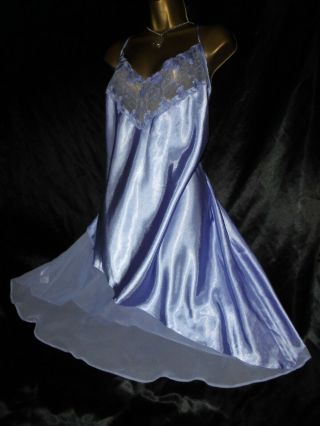 Stunning Mini Slip Satin Petticoat Gown Cd/tv 56 Chest Lavender Xxl