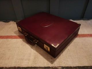 A Vintage Maroon Cartier Leather Briefcase 3