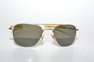 Vintage American Optical Ao 1/10 12k Gf 5 1/2 Gold Aviator Sunglasses/frame Usaf