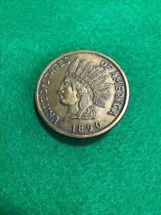 Vintage 1890 Indian Head Penny Belt Buckle