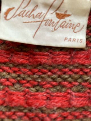 Vintage 70s 80s Sacha Fontaine Paris Knit Vest 100 Wool Burgundy Wine 8 - 10 2