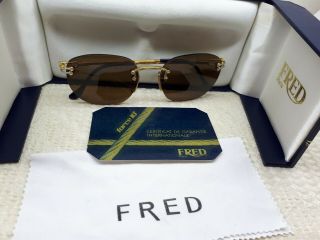 Fred Corvette Rimless Eyeglasses Sunglasses Made In France Rare Nos W/case