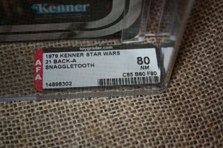 Vintage 1979 Kenner STAR WARS 21 back - A SNAGGLETOOTH graded AFA 80 stunning 2