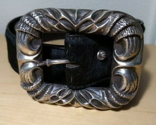 Large Authentic 1990 Chrome Hearts Sterling Silver Belt Buckle - Claw Theme