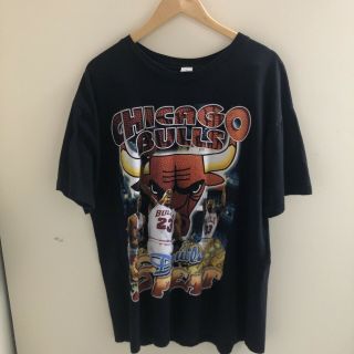 Vintage Chicago Bulls Bootleg Rap Tee Shirt Champions Double Sided Jordan Xl