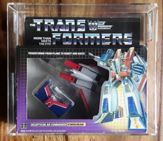 Vintage Transformers Afa Graded Starscream Decepticon Air Commander 1984 Hasbro