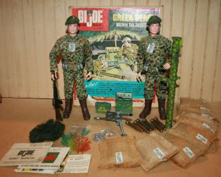 Gi Joe Vintage 1964 Green Beret Machine Gun Outpost Complete Set & Box