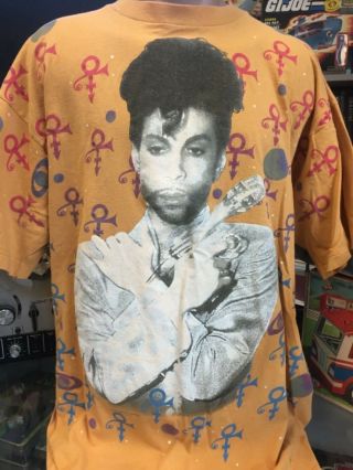 Vintage 1993 90s Prince All - Over T - Shirt Rock Funk Tee Brockum Men 