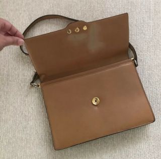Vintage Christian Dior France Blond Light Brown Leather Shoulder Purse Bag 2