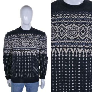 Vtg Geiger Tyrol Icelandic Wool Sweater L Norweigan Fairisle Scandinavian Jumper