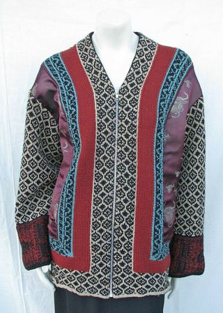 Vintage 1980s Jean Paul Gaultier Cardigan Jacket Cotton/wool Knit & Jacquard