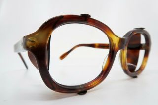 Vintage 60s Eyeglasses Frames Acetate Hinged Side Visor Size 50 - 20 Handmade