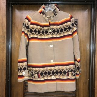 Vintage 1920’s Pendleton Southwest Toboggan Wool Blanket Jacket Coat -