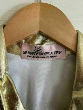AUTHENTIC vintage Granny Takes A Trip gold lamé zipper jacket XS/S 2