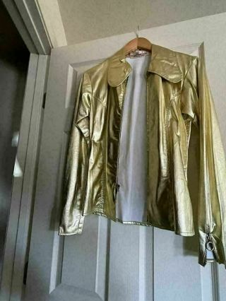 AUTHENTIC vintage Granny Takes A Trip gold lamé zipper jacket XS/S 4