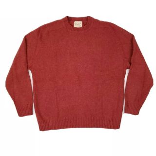 Wool Woolrich Crewneck Sweater Pullover Mens Xl Long Sleeve Preppy Vintage Red