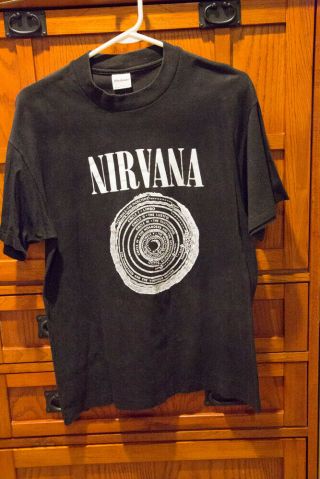 Vintage Nirvana Vestibule T - Shirt Kurt Cobain Rare Dante Black Size L